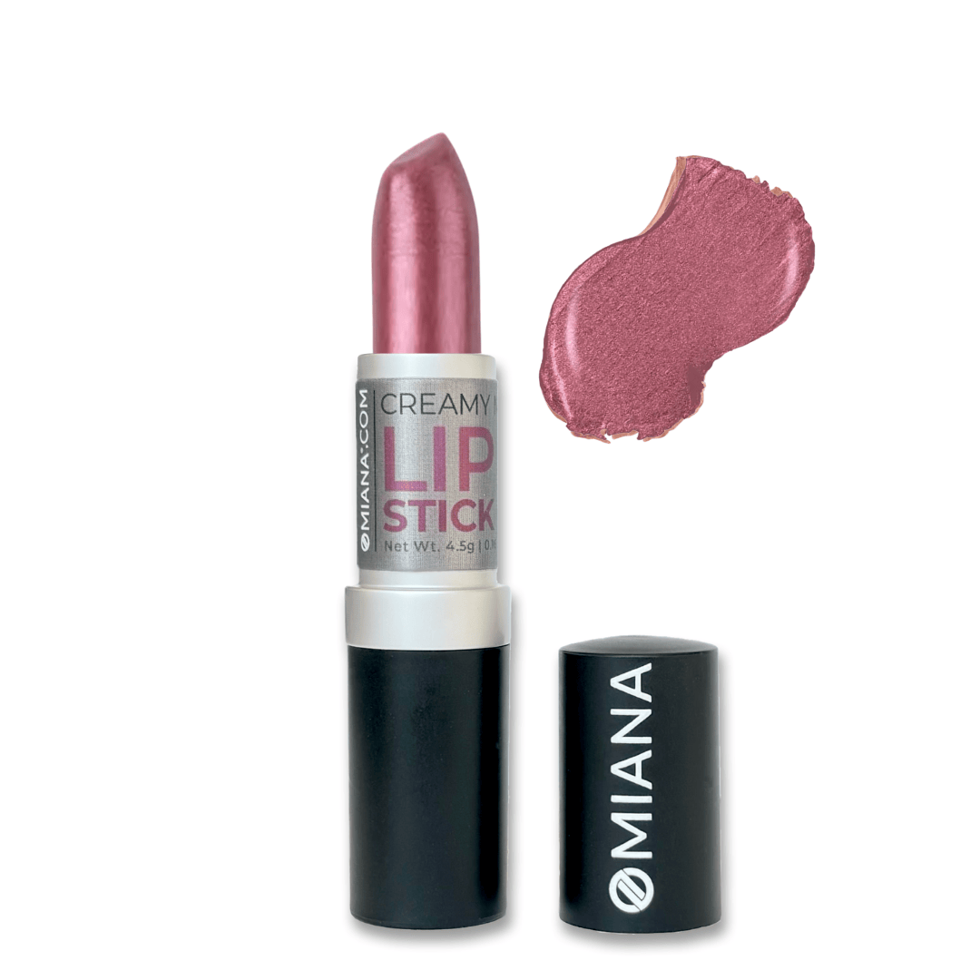 Omiana Natural Cosmetics Lipstick Mulberry Shimmer Creamy Mineral Lipstick - Titanium Dioxide-Free + Mica-Free Options!