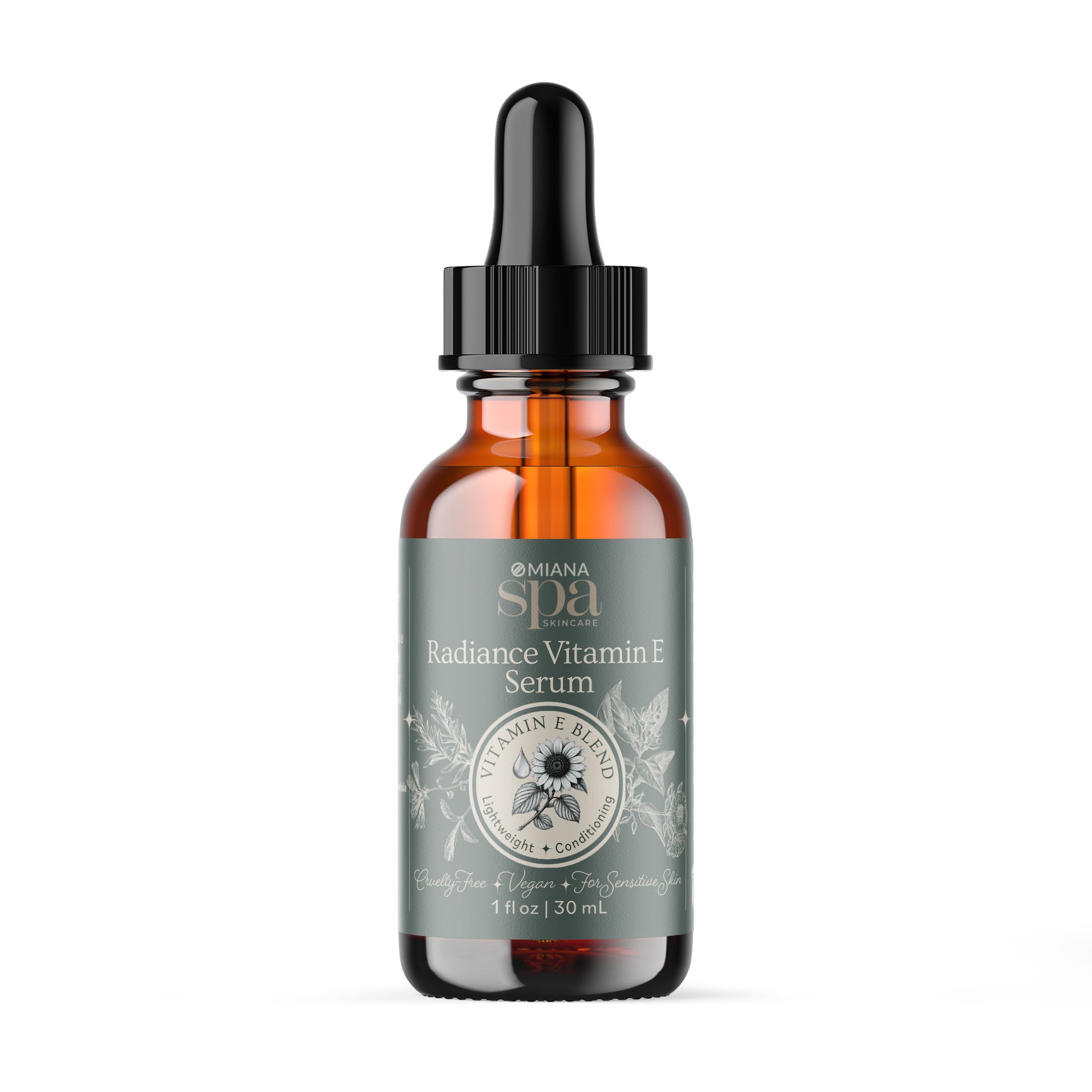 Omiana Natural Cosmetics Oil Radiance Vitamin E Serum – Lightweight, Conditioning Moisture for Sensitive Skin
